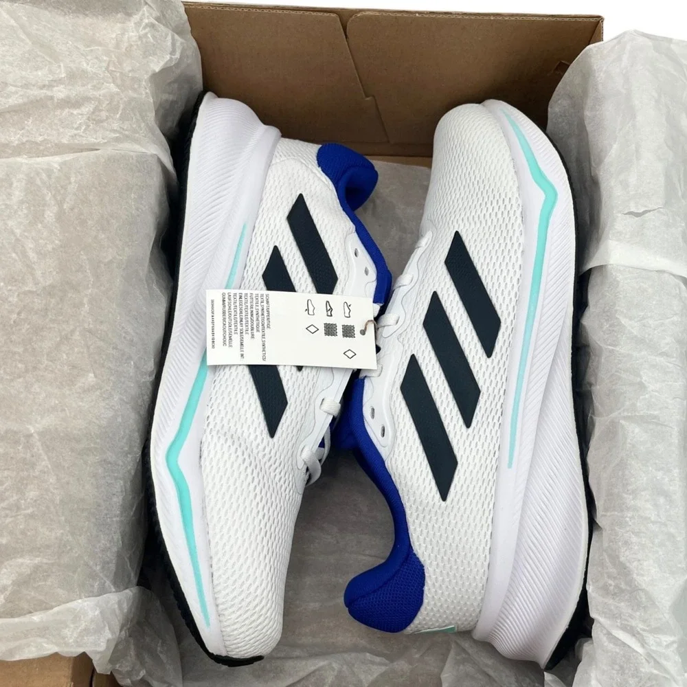 adidas Mens Response Athletic Running‎ Shoe Size 9.5 White/Aurora Ink/Flash Aqua